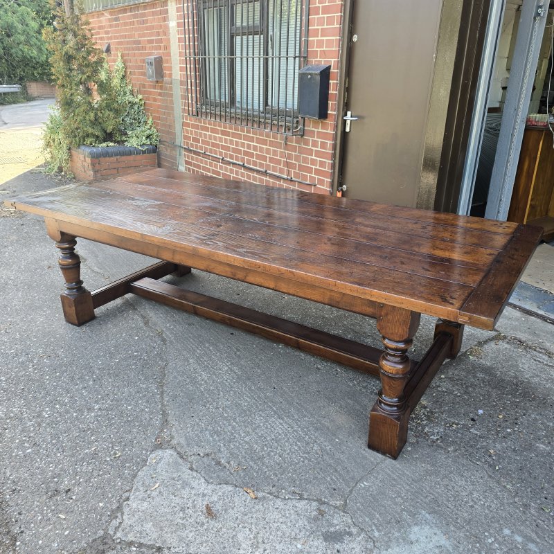 Huge Plank Oak Refrectory Farmhouse Kitchen Dining Table - Image 8