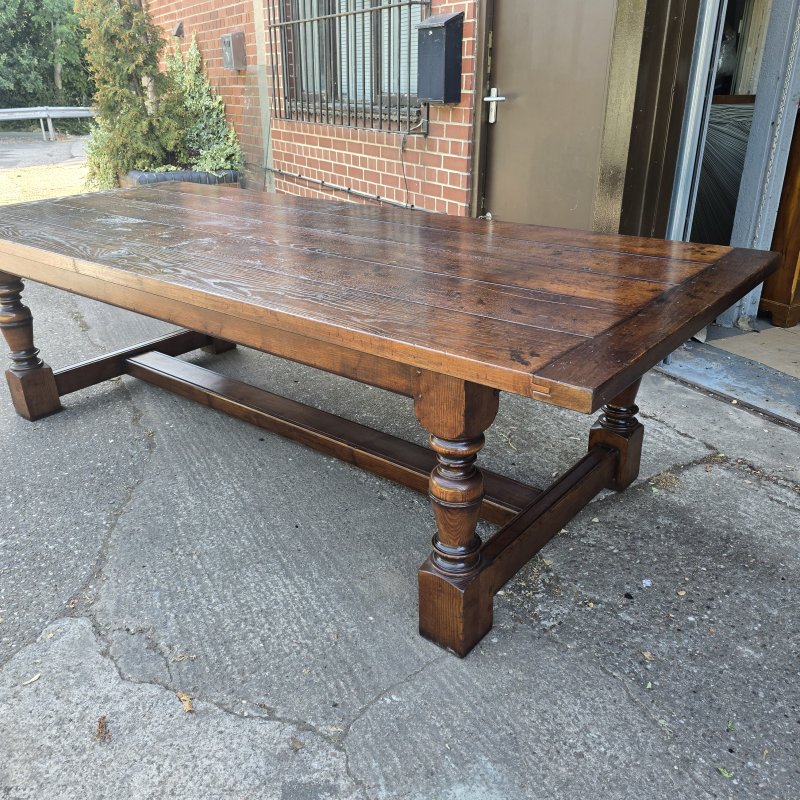 Huge Plank Oak Refrectory Farmhouse Kitchen Dining Table - Image 21