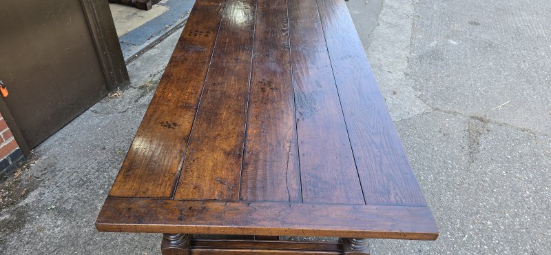Huge Plank Oak Refrectory Farmhouse Kitchen Dining Table - Image 13