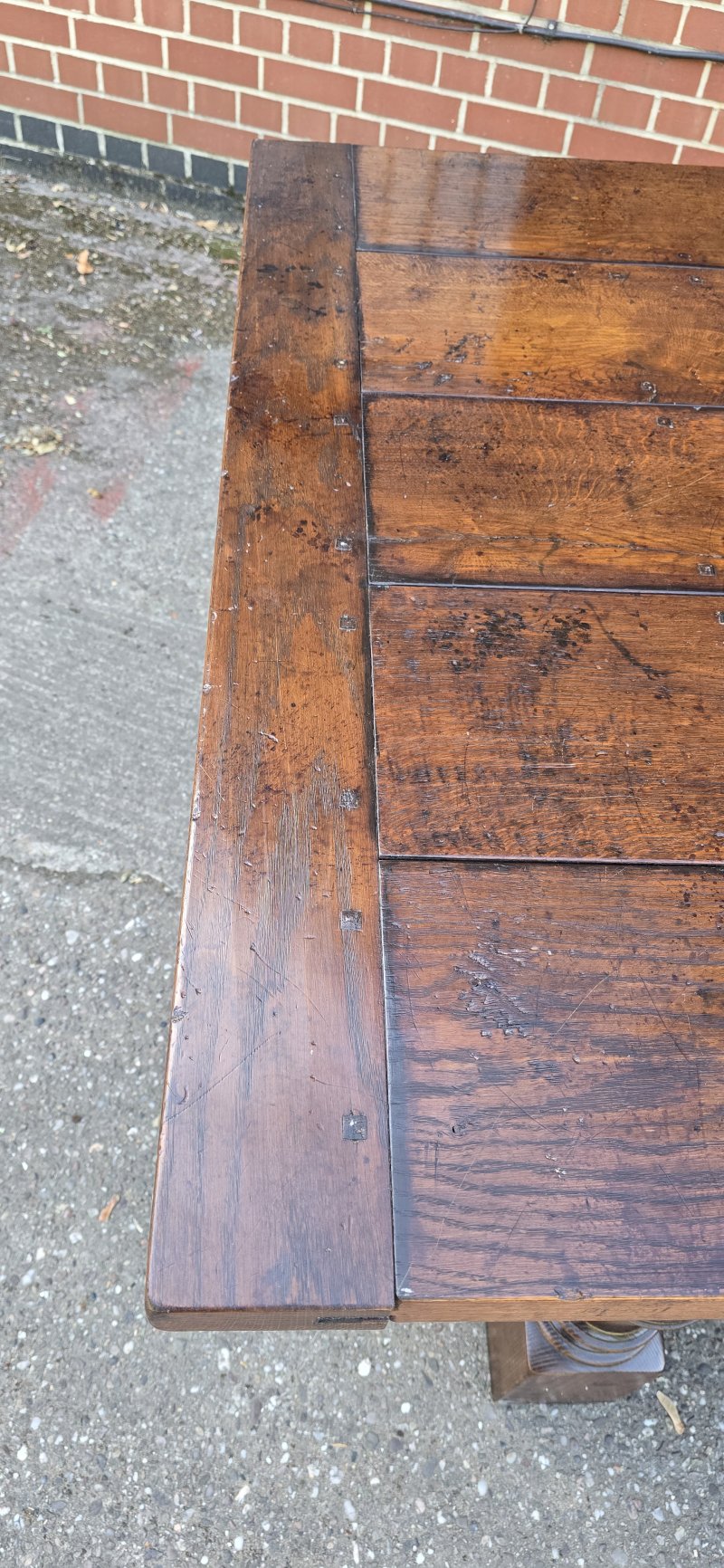 Huge Plank Oak Refrectory Farmhouse Kitchen Dining Table - Image 18