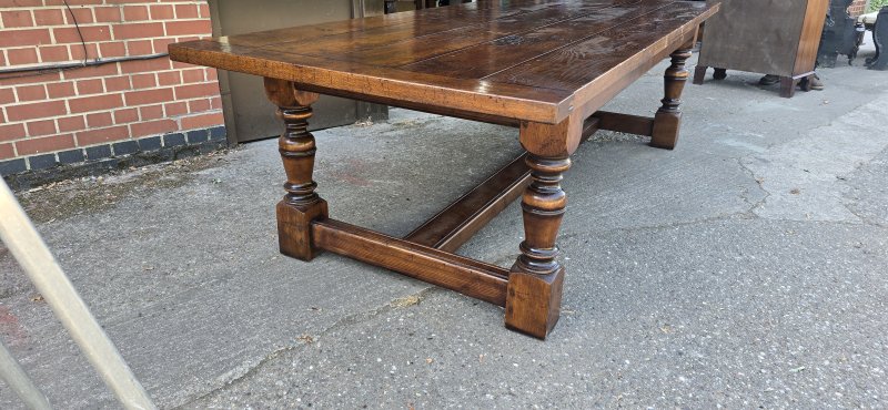Huge Plank Oak Refrectory Farmhouse Kitchen Dining Table - Image 14