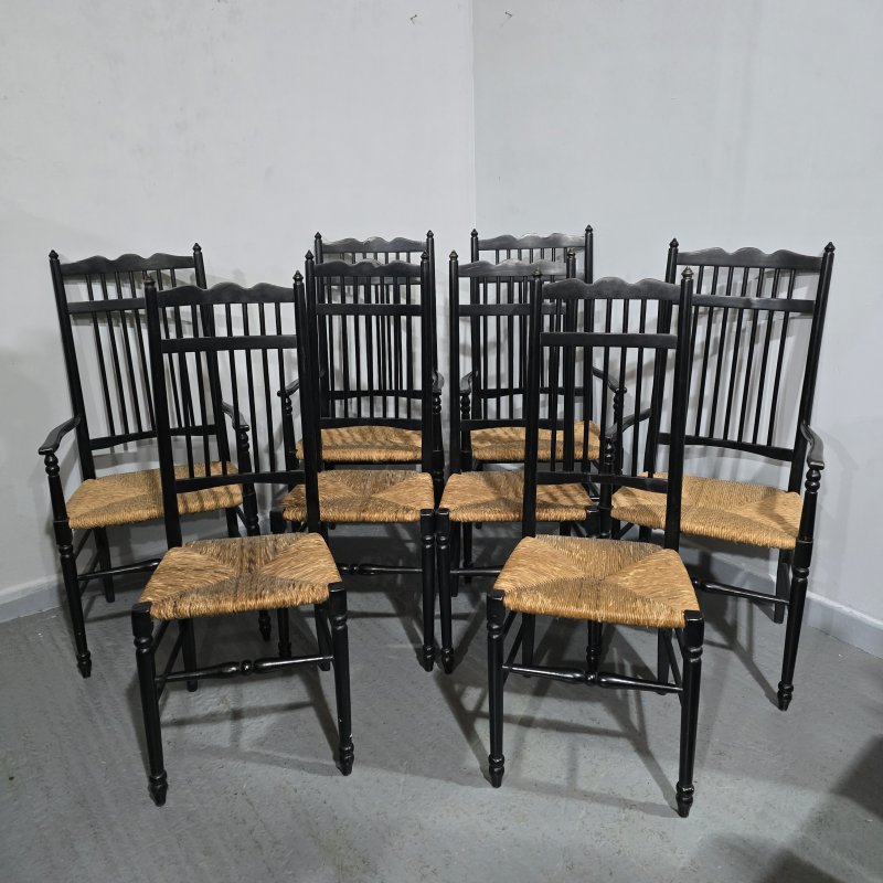 Set of Eight Arts and Crafts Dining Chairs - Image 3