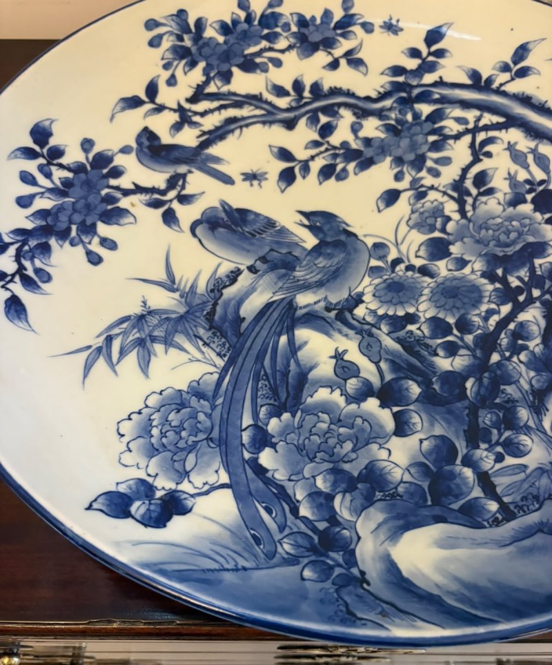 Antique Pair of Large Chinese Blue and White Porcelain Chargers with Qianlong Marks - Image 23