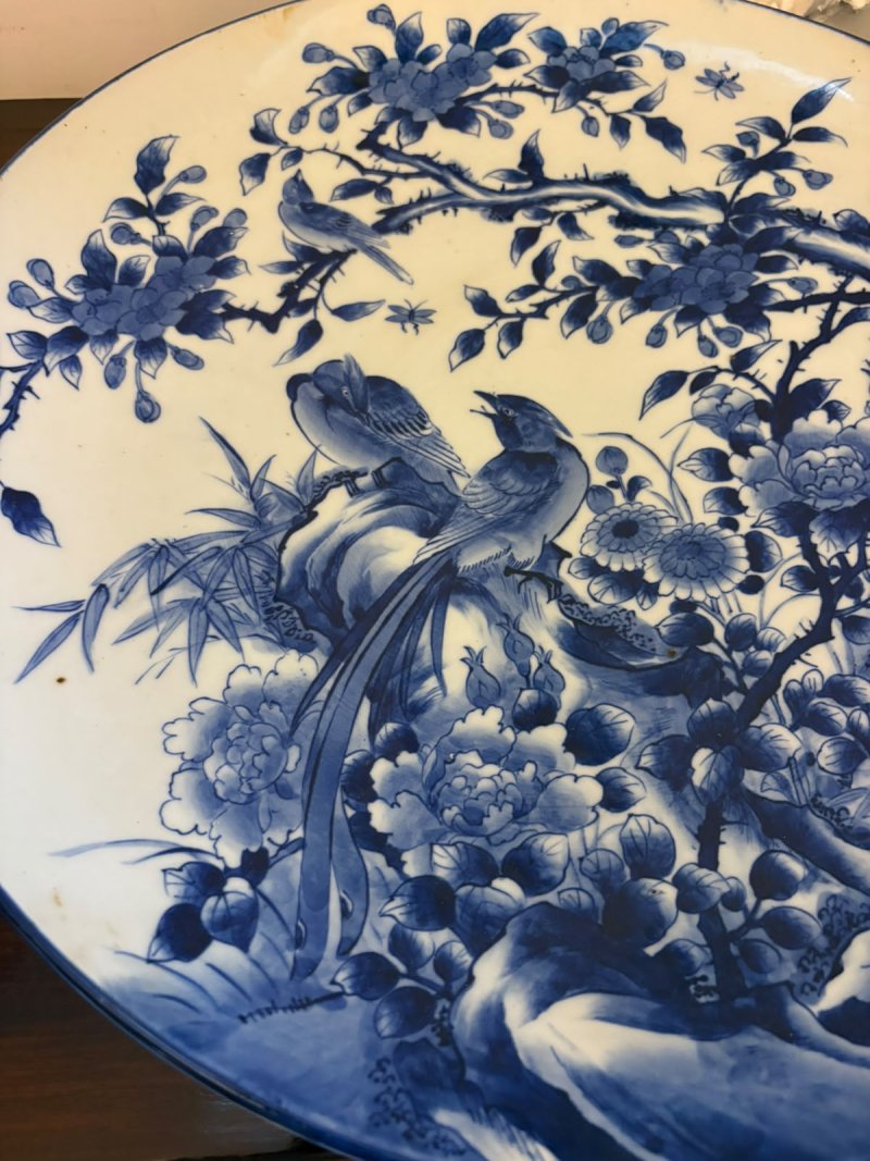 Antique Pair of Large Chinese Blue and White Porcelain Chargers with Qianlong Marks - Image 21