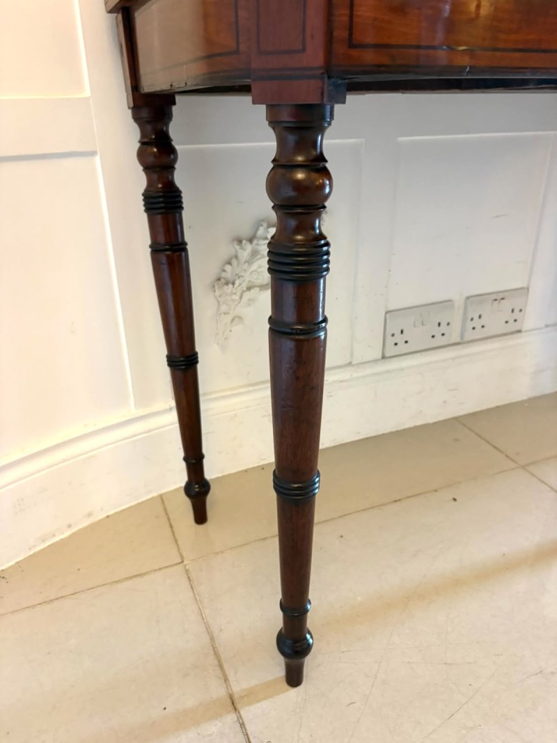 Antique Georgian Mahogany Inlaid Fold-Over Card & Console Table - Image 9