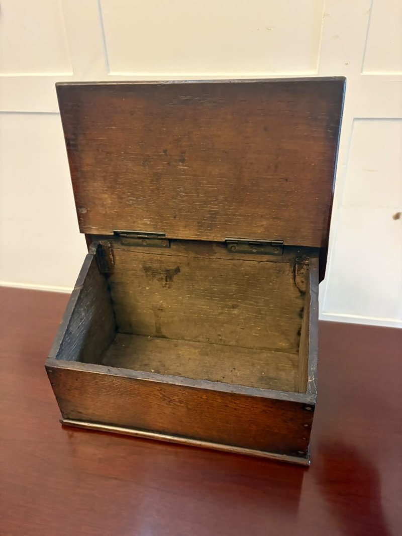 Antique Georgian Oak Wall Hanging Candle Box - Image 5