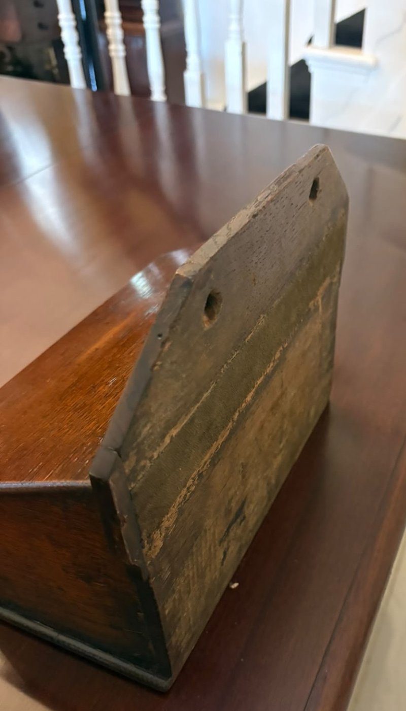 Antique Georgian Oak Wall Hanging Candle Box - Image 8