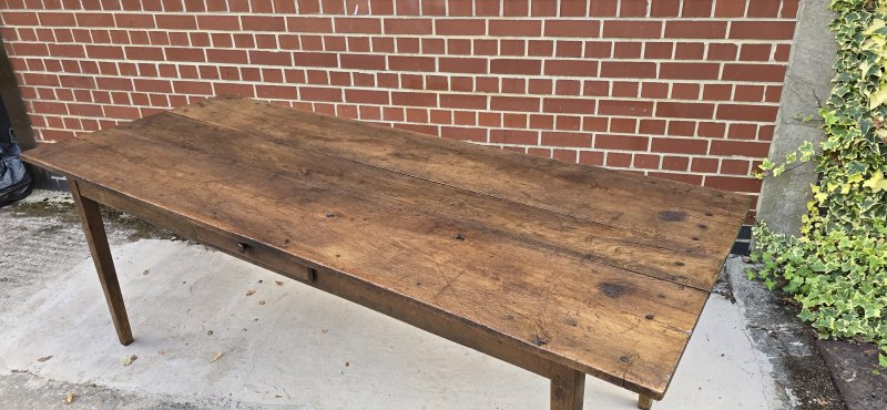 Super French Plank Kitchen Refrectoy Farmhouse Dining Table - Image 6