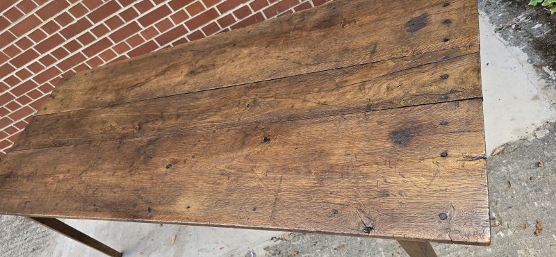 Super French Plank Kitchen Refrectoy Farmhouse Dining Table - Image 9