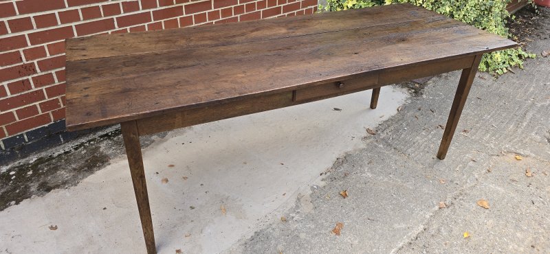 Super French Plank Kitchen Refrectoy Farmhouse Dining Table - Image 16