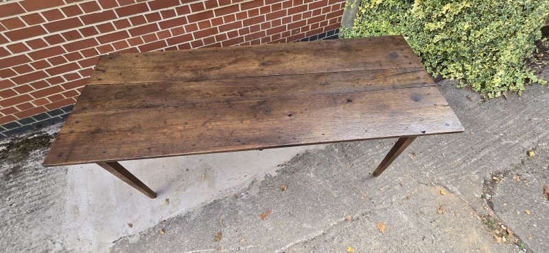 Super French Plank Kitchen Refrectoy Farmhouse Dining Table - Image 11