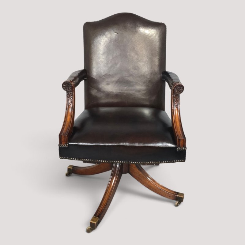 Mahogany Swivel Office Desk Chair