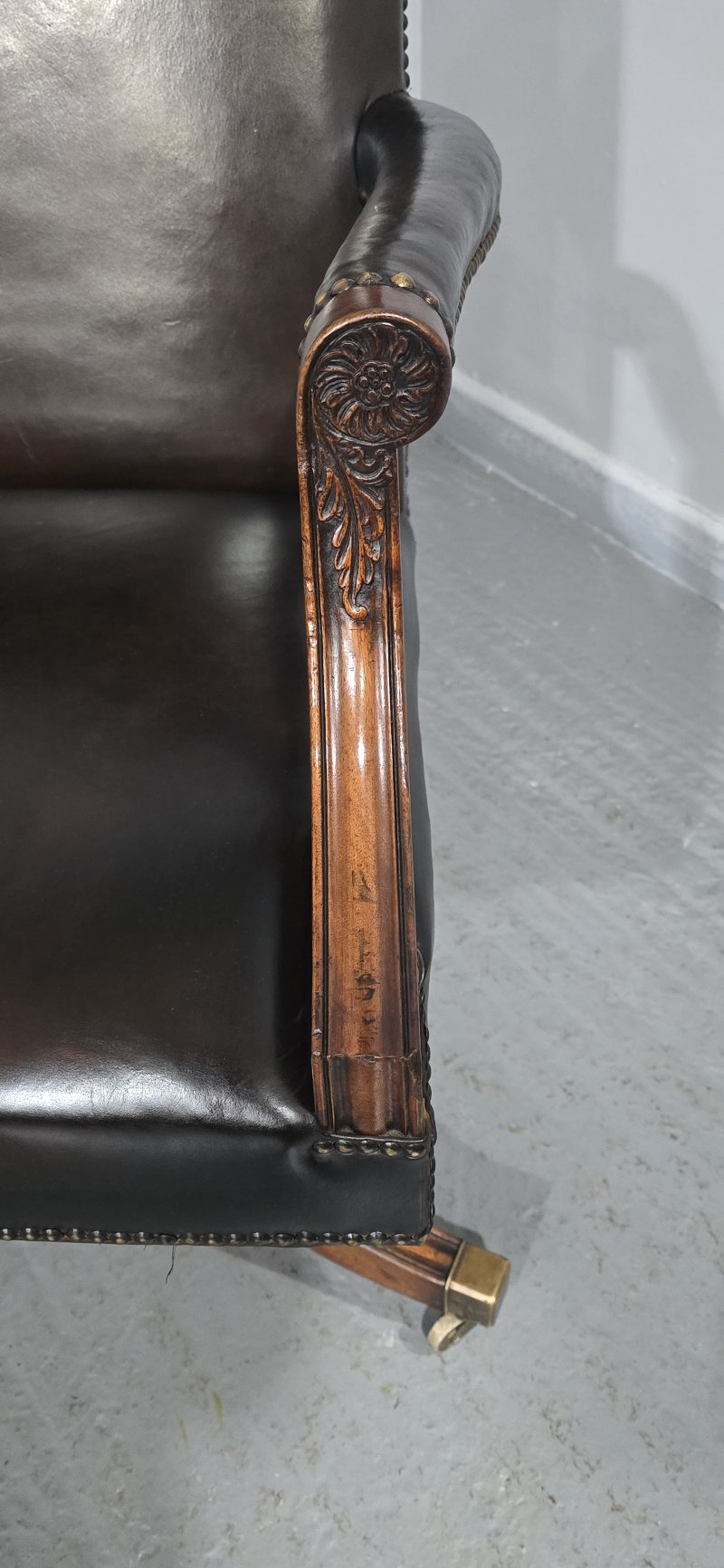 Mahogany Swivel Office Desk Chair - Image 6
