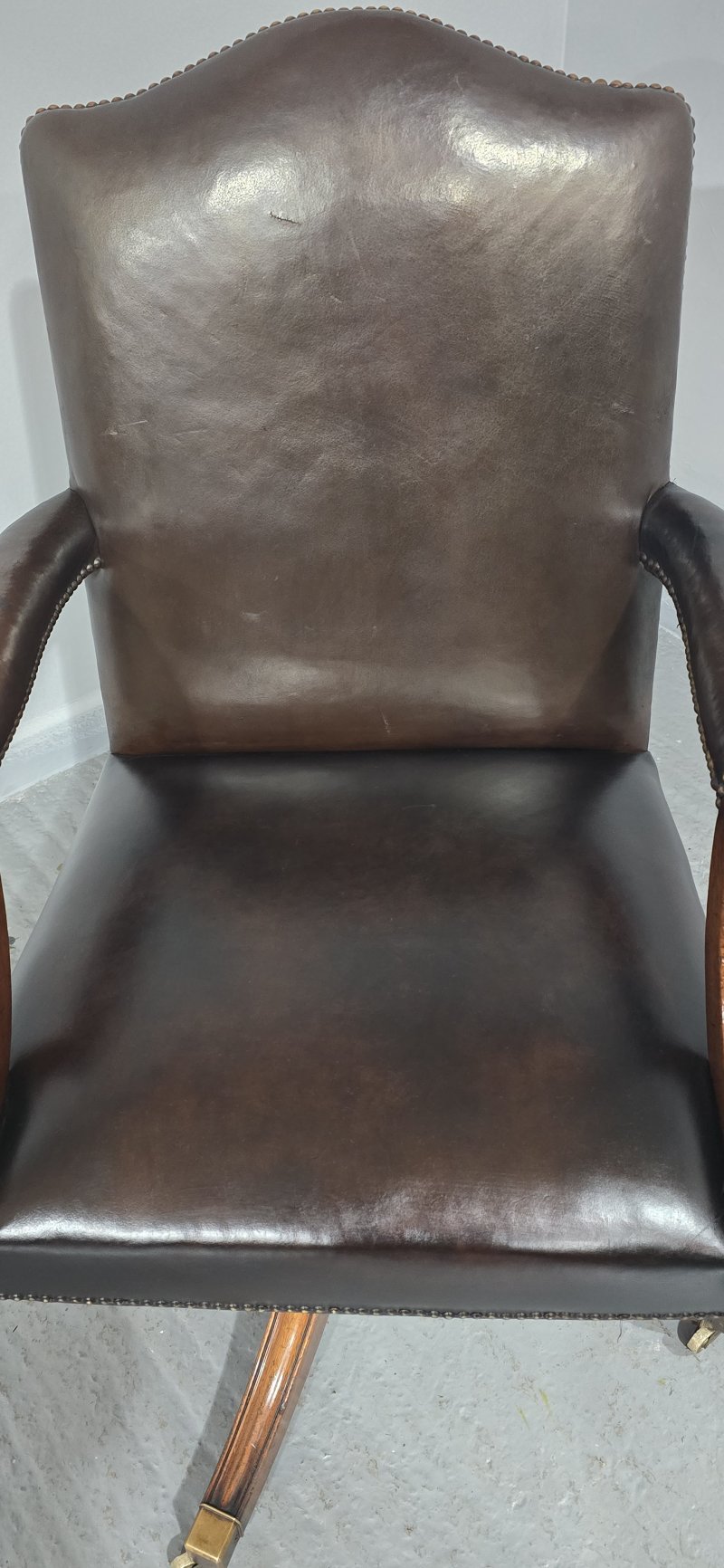 Mahogany Swivel Office Desk Chair - Image 7