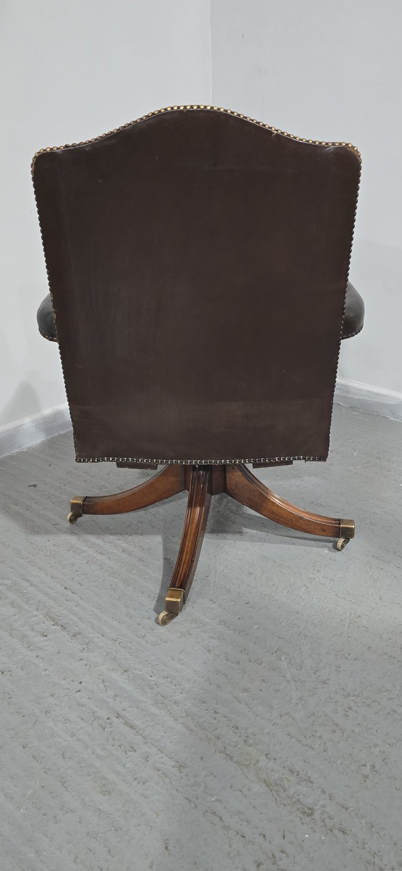 Mahogany Swivel Office Desk Chair - Image 11
