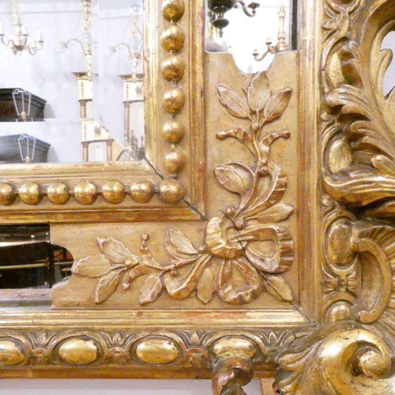 French 19th Century Gilt Wall Mirror in the Louis XVI Style - Image 11