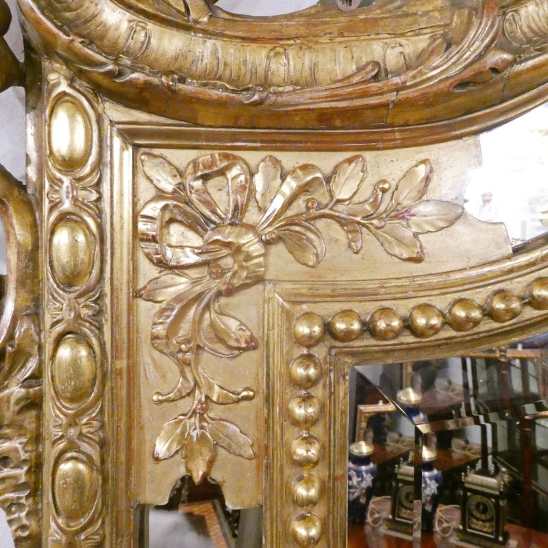 French 19th Century Gilt Wall Mirror in the Louis XVI Style - Image 9
