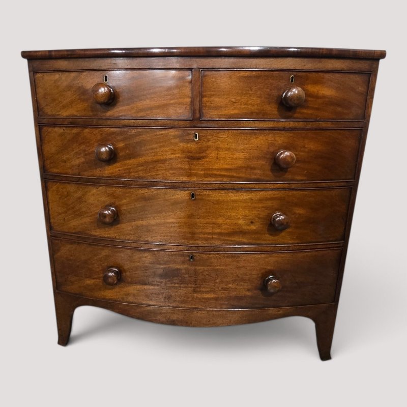 Good Quality Mahogany Bow Front Chest Drawers