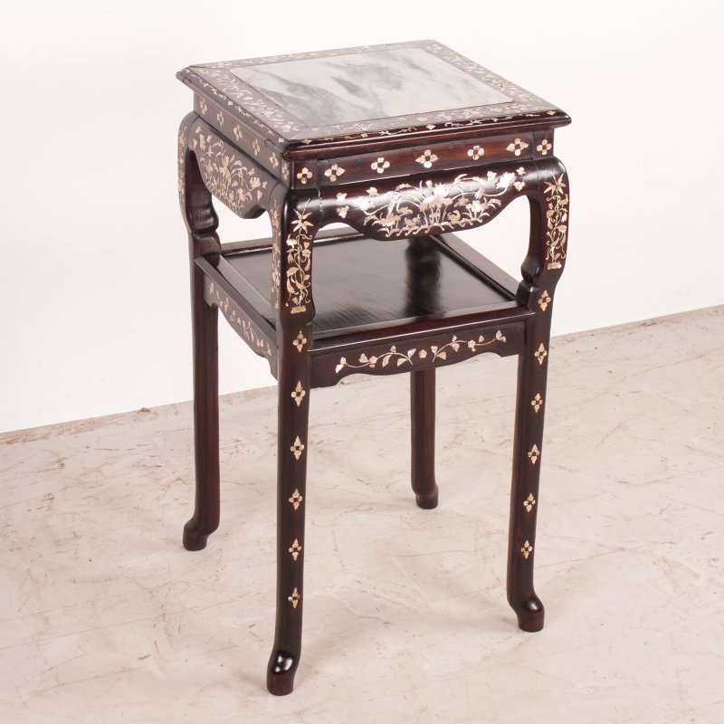 Chinese Occasional Table with Mother of Pearl Inlay - Image 3