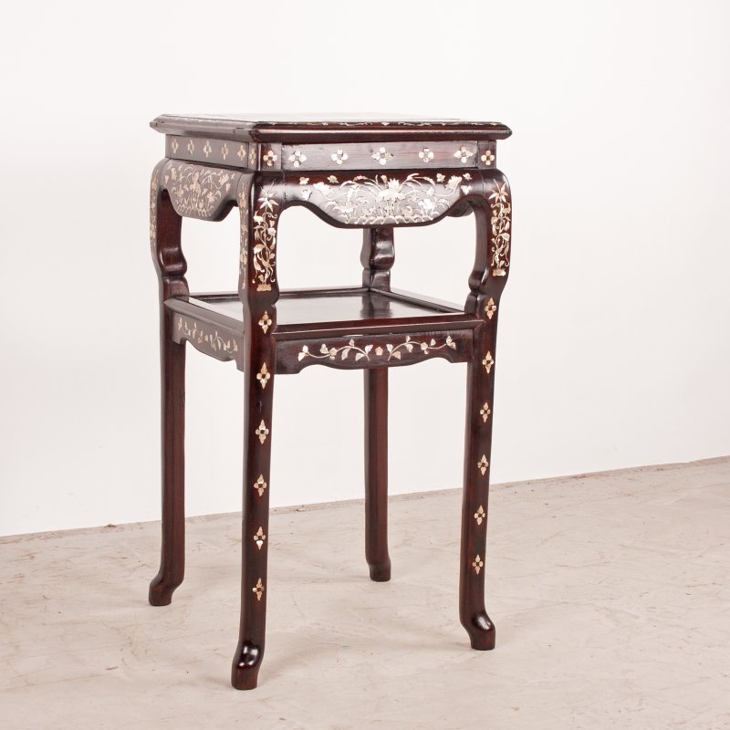 Chinese Occasional Table with Mother of Pearl Inlay - Image 4