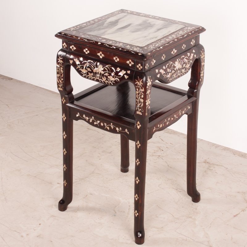 Chinese Occasional Table with Mother of Pearl Inlay - Image 5