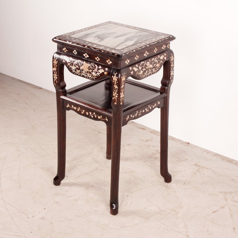 Chinese Occasional Table with Mother of Pearl Inlay - Image 9