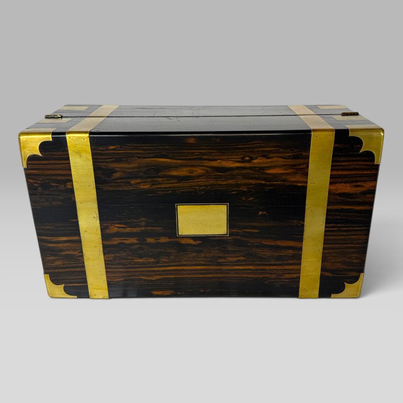 Antique Early Victorian Coromandel & Brass Writing Slope Box - Image 4