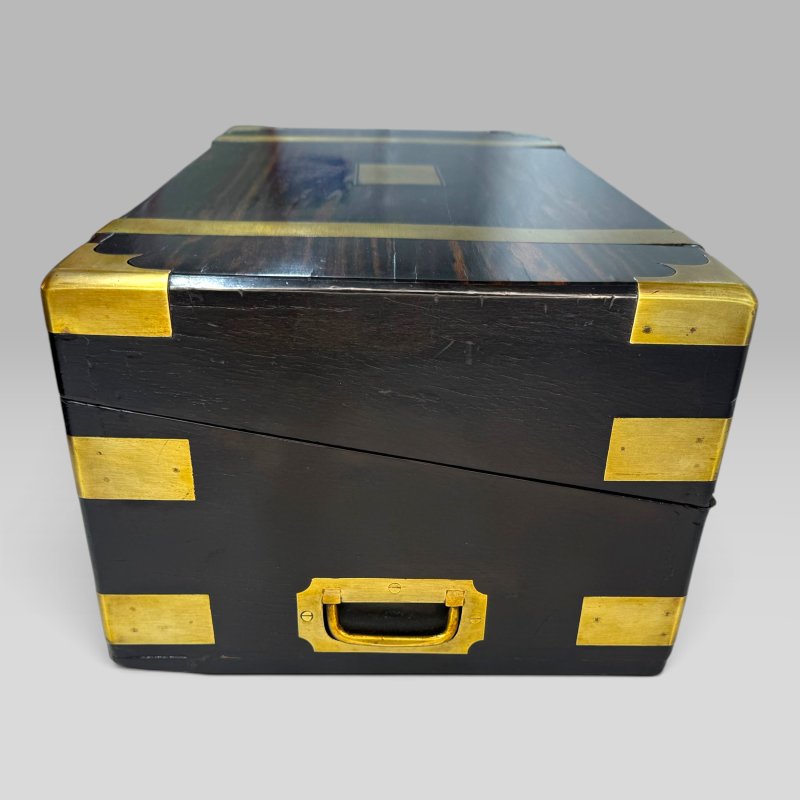 Antique Early Victorian Coromandel & Brass Writing Slope Box - Image 5