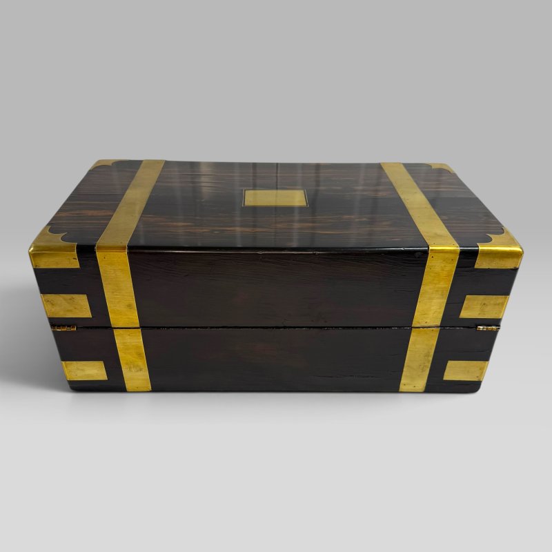 Antique Early Victorian Coromandel & Brass Writing Slope Box - Image 6