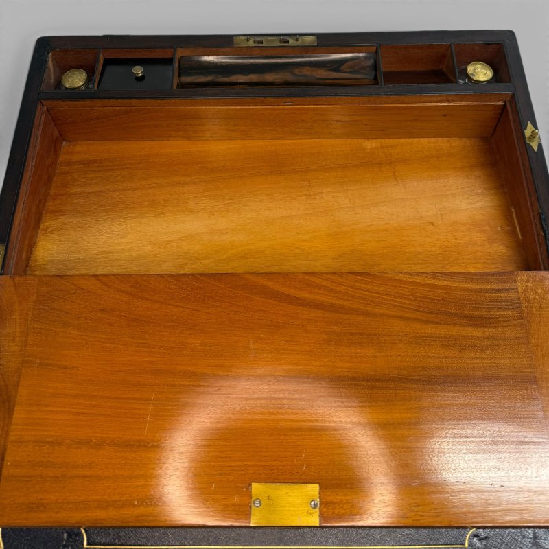 Antique Early Victorian Coromandel & Brass Writing Slope Box - Image 10