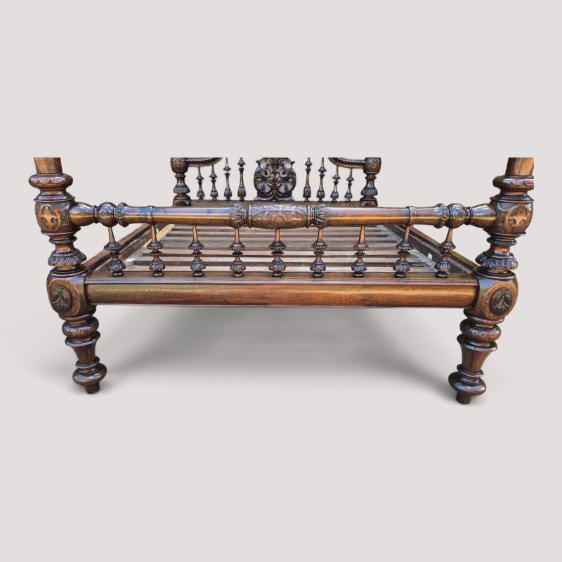 Victorian Anglo-indian Colonial Raj King Size Four Poster Bed (Circa 1880) - Image 4
