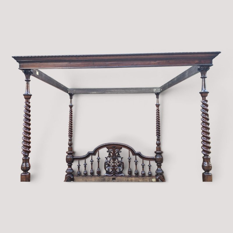 Victorian Anglo-indian Colonial Raj King Size Four Poster Bed (Circa 1880) - Image 5