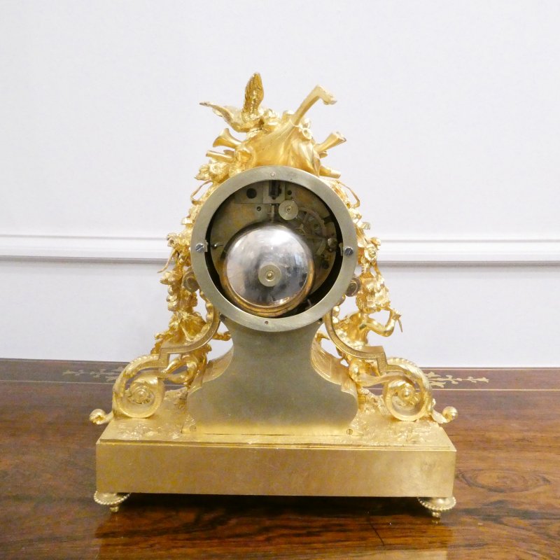 French Louis XV Style Gilt Bronze & Porcelain Mantel Clock by Henry Marc - Image 12