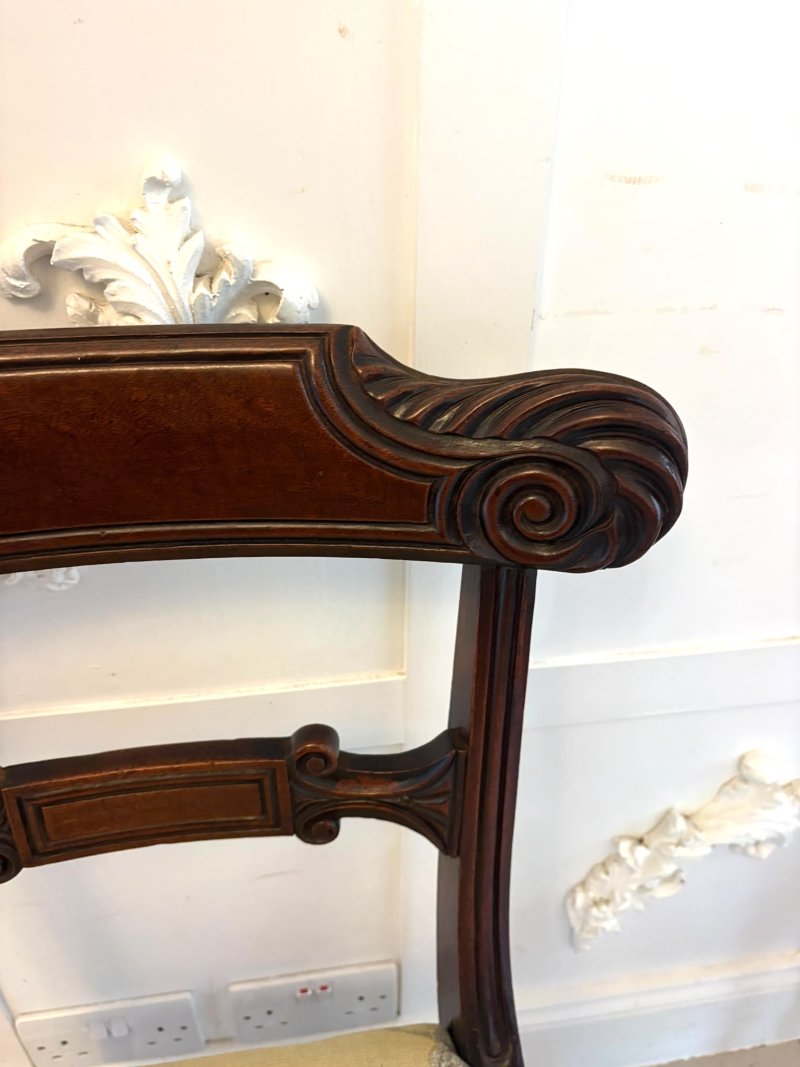 Antique Regency Mahogany Set of 8 Dining Chairs Including 2 Carvers - Image 12