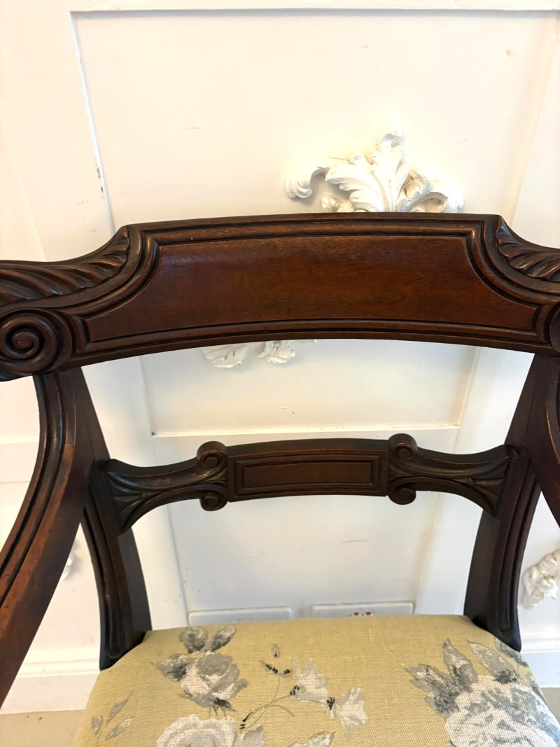 Antique Regency Mahogany Set of 8 Dining Chairs Including 2 Carvers - Image 17