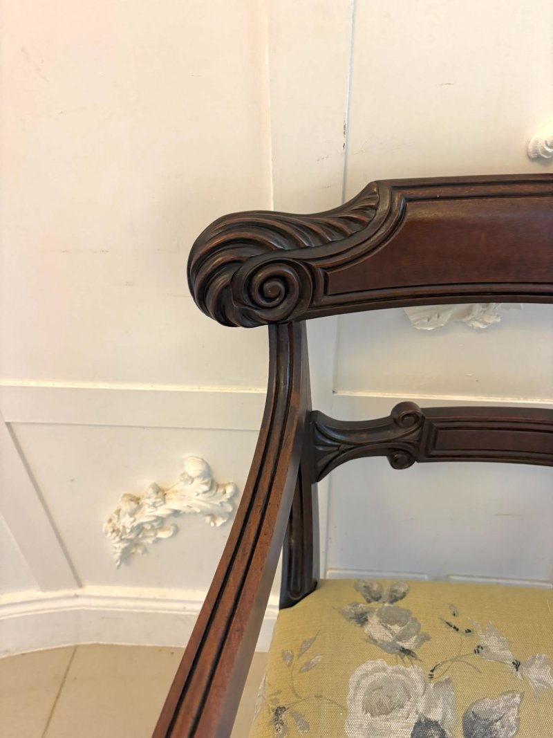 Antique Regency Mahogany Set of 8 Dining Chairs Including 2 Carvers - Image 14