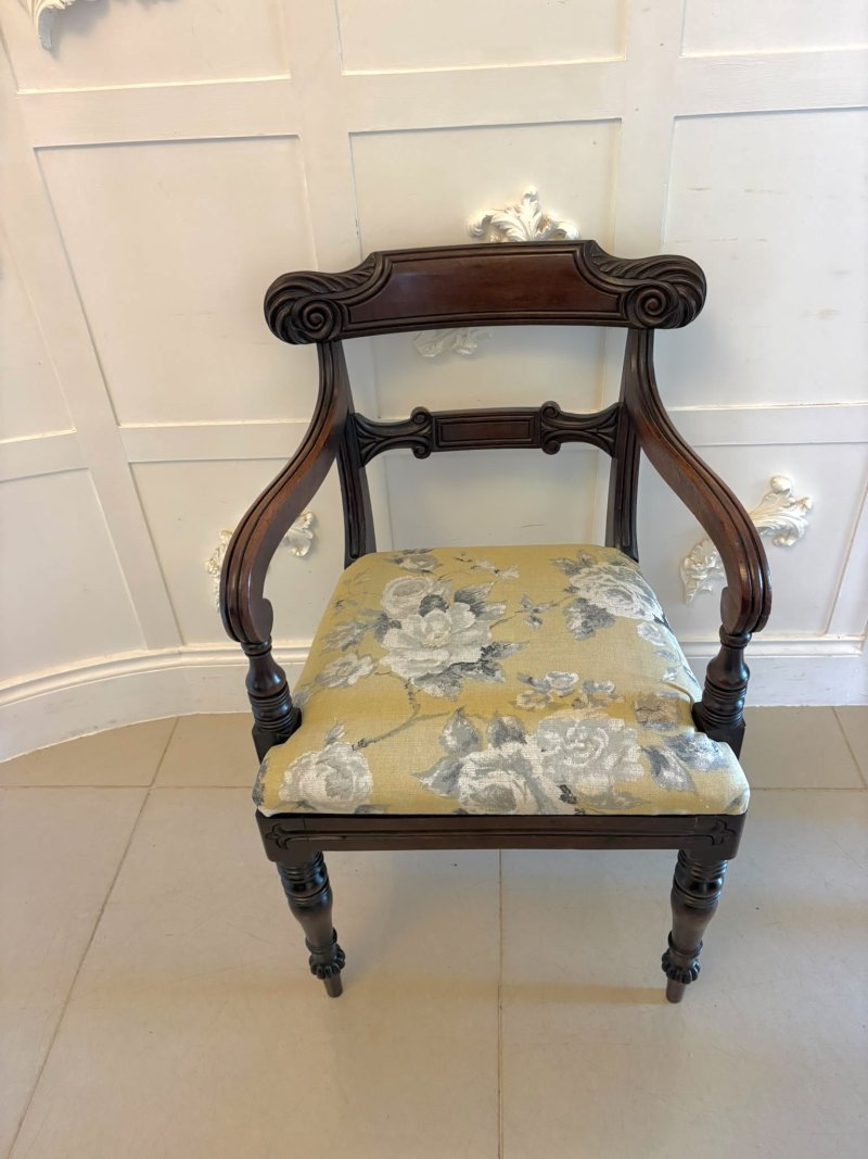 Antique Regency Mahogany Set of 8 Dining Chairs Including 2 Carvers - Image 8