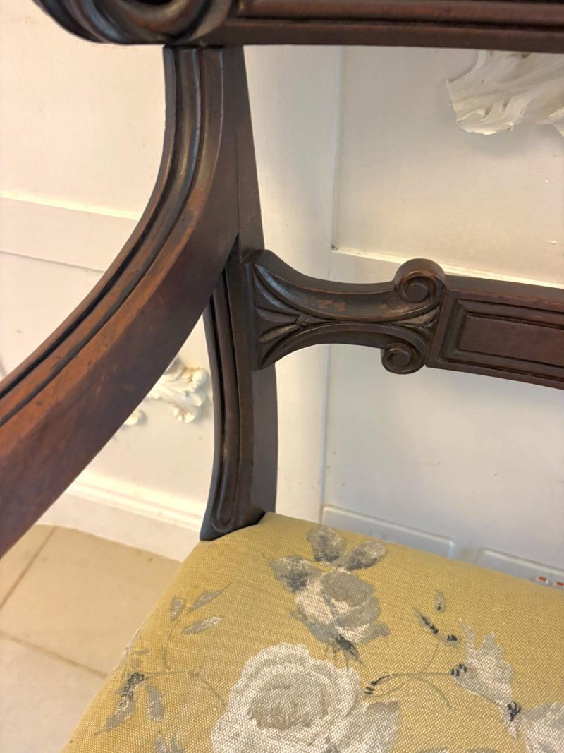 Antique Regency Mahogany Set of 8 Dining Chairs Including 2 Carvers - Image 19