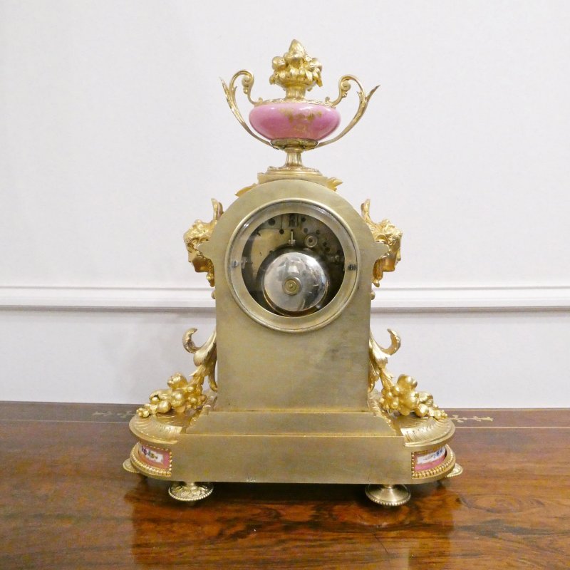 French Louis XVI Style Gilt Bronze & Porcelain Mantel Clock by Japy Freres - Image 13