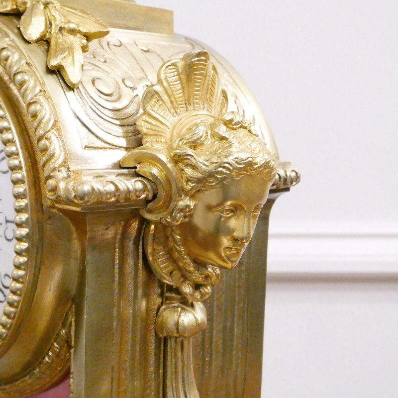 French Louis XVI Style Gilt Bronze & Porcelain Mantel Clock by Japy Freres - Image 10