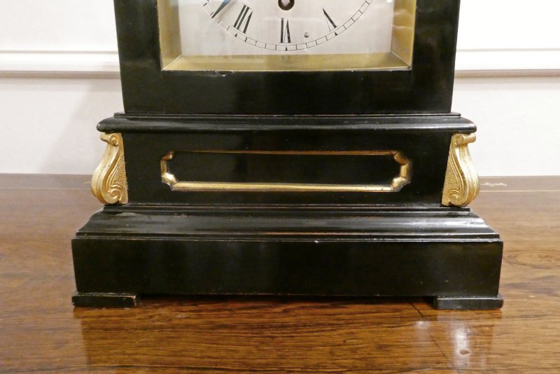 Early Victorian Ebonised Single Fusee Library Clock - Image 4