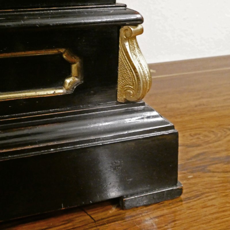 Early Victorian Ebonised Single Fusee Library Clock - Image 5
