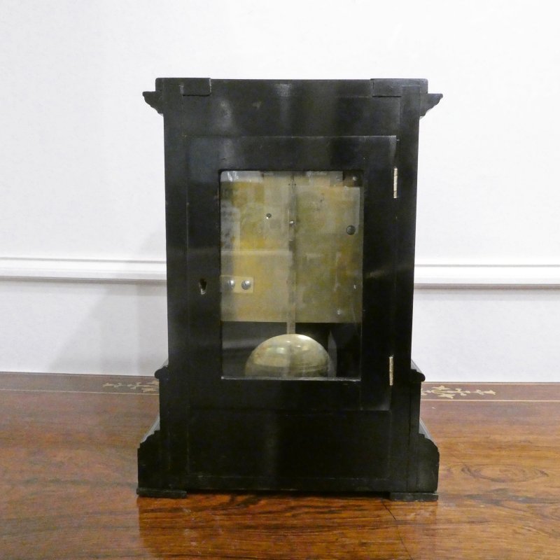 Early Victorian Ebonised Single Fusee Library Clock - Image 11