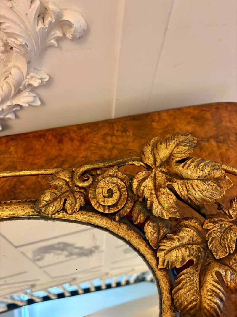 Antique Edwardian Gilt Metal Mirrored Grape Vine Drinks Serving Tray - Image 6