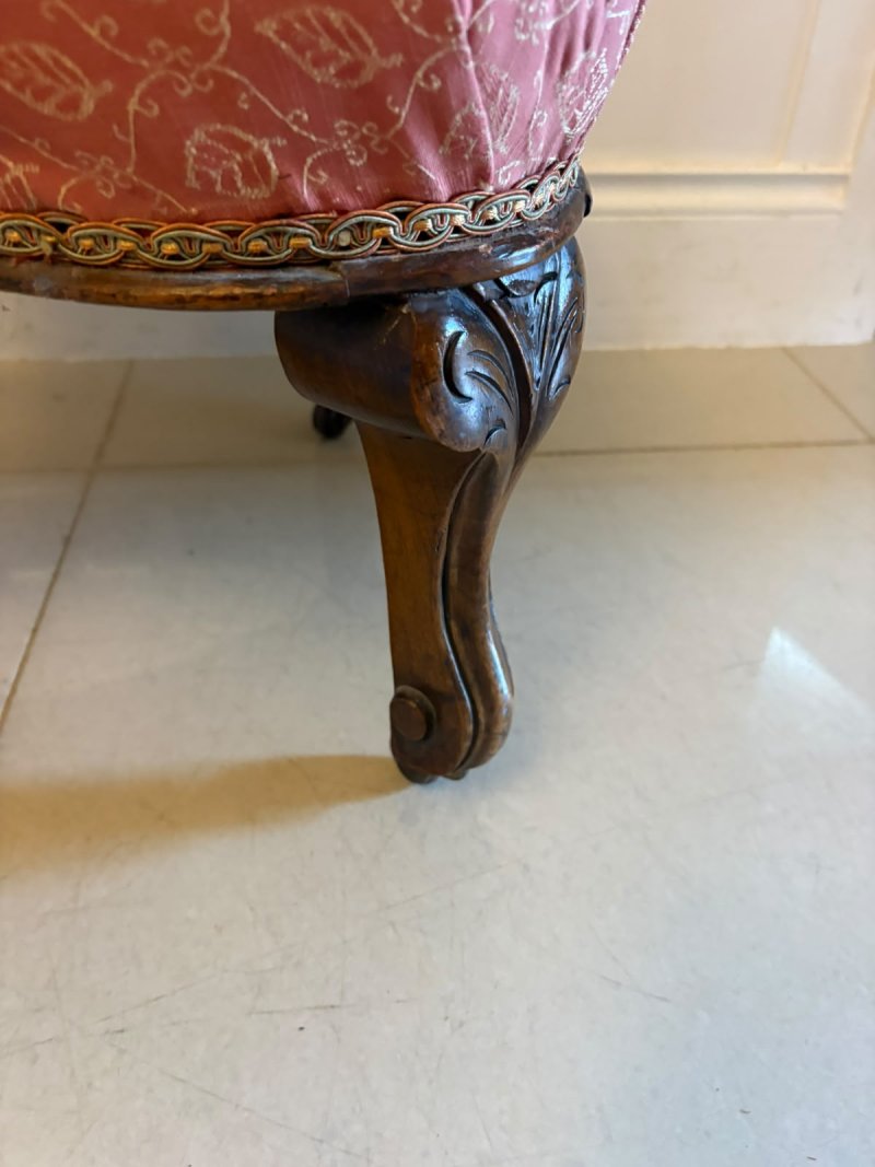 Antique Pair Victorian Carved Walnut Side Chairs - Image 7