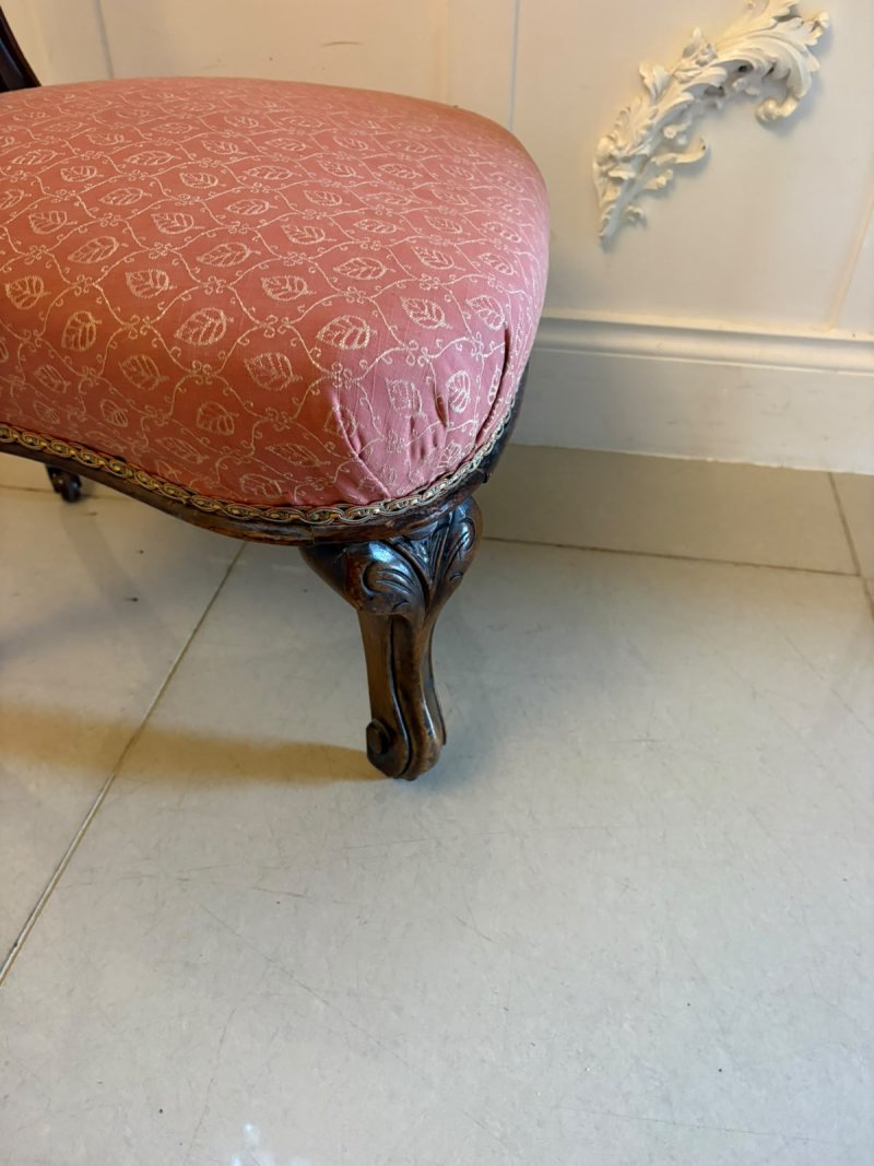 Antique Pair Victorian Carved Walnut Side Chairs - Image 11
