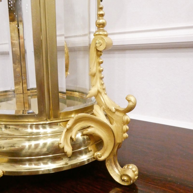French Gilt Bronze & Brass Four Glass Mantel Clock by Samuel Marti - Image 6