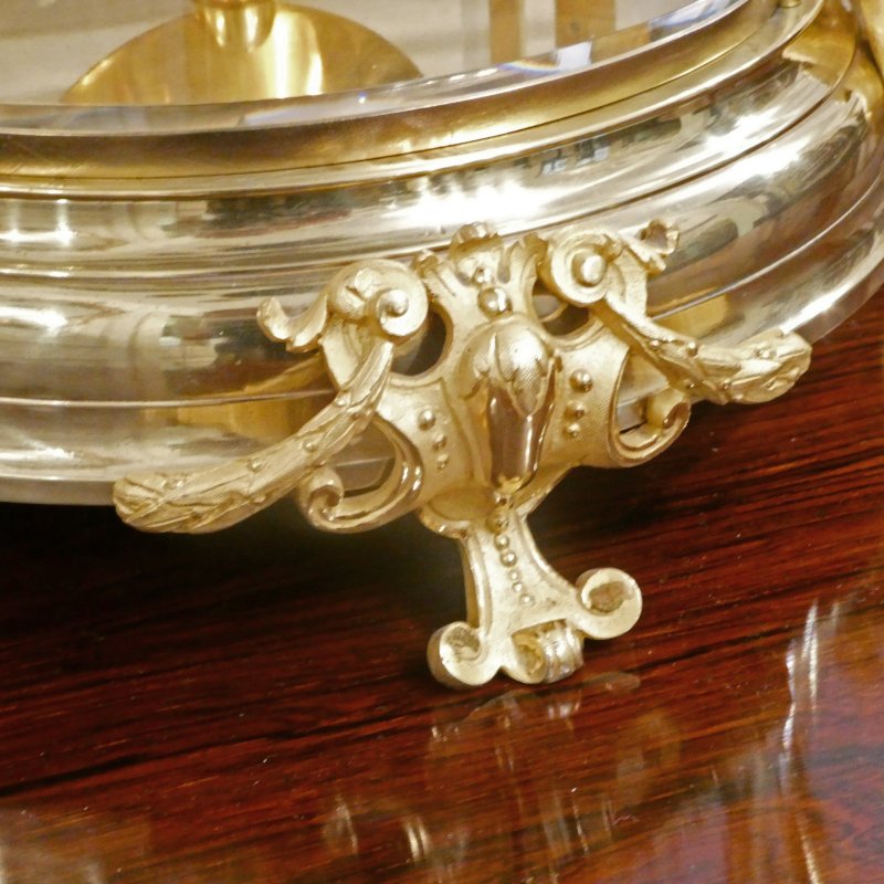 French Gilt Bronze & Brass Four Glass Mantel Clock by Samuel Marti - Image 5