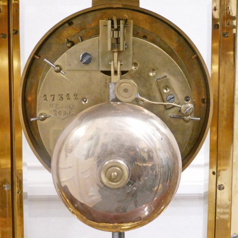 French Gilt Bronze & Brass Four Glass Mantel Clock by Samuel Marti - Image 15