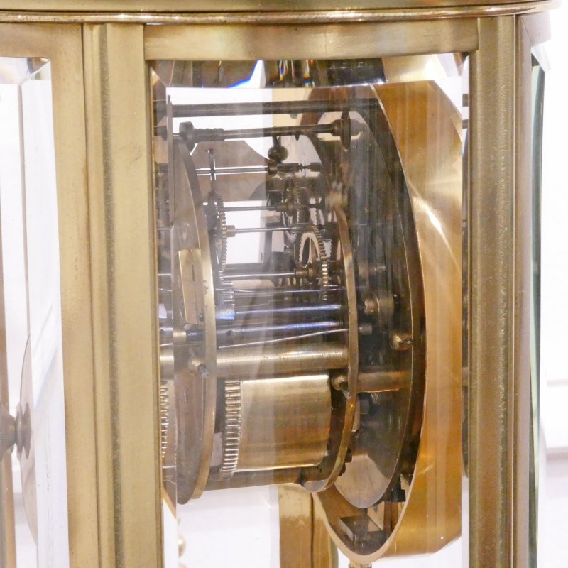French Gilt Bronze & Brass Four Glass Mantel Clock by Samuel Marti - Image 13